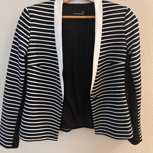 Laura Petites black white striped blazer - Picture 6 of 6